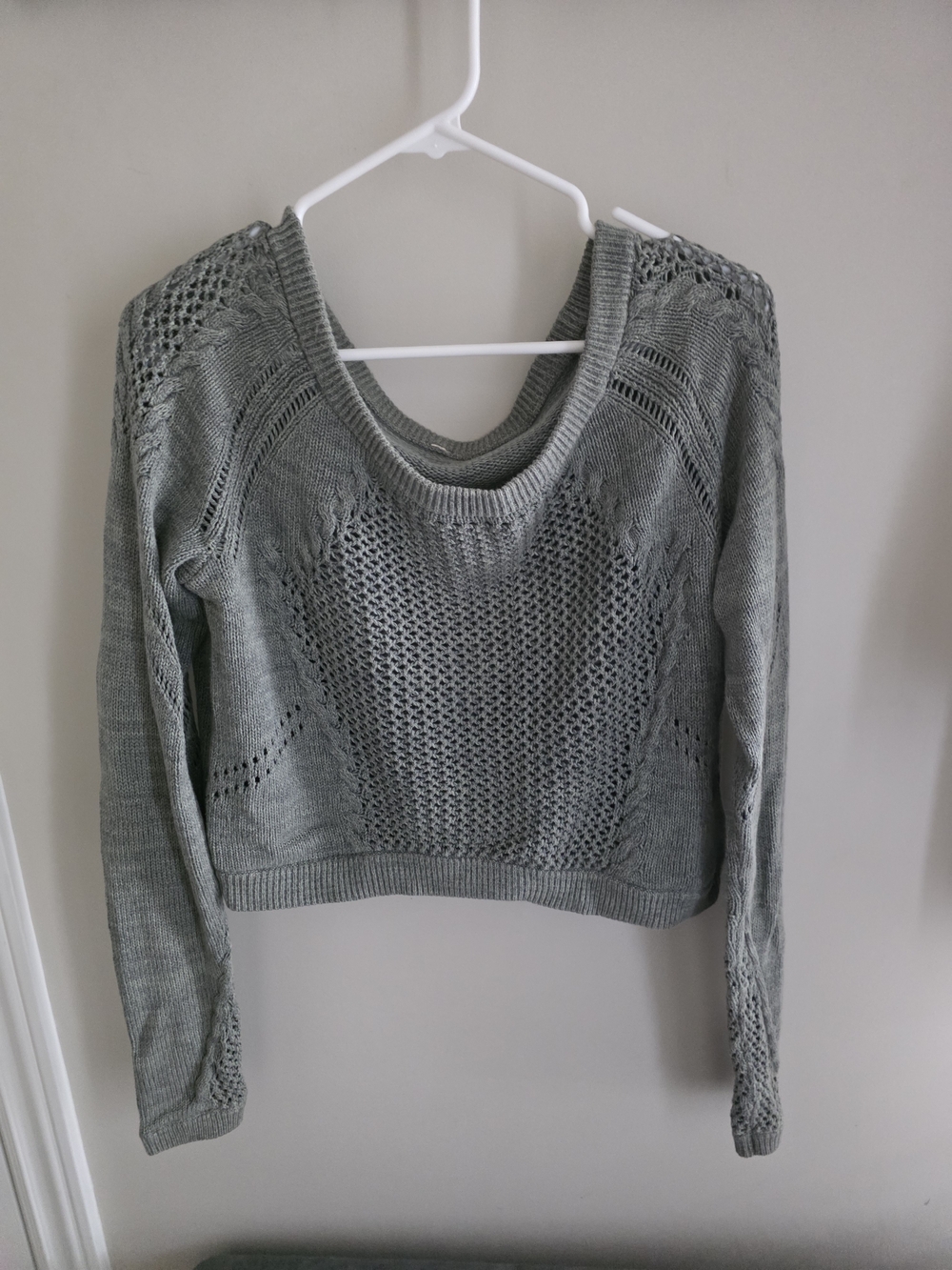 lululemon athletica Light Grey Off-the-Shoulder Knit Sweater
